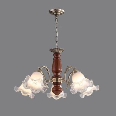 Imagem de Lustre compatível com sala de jantar, ilha de cozinha, iluminação pendente moderna de fazenda com cúpulas de vidro, luminária de teto suspensa, lâmpadas de lustre