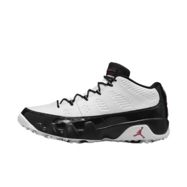 Imagem de Nike Tênis de golfe masculino Air Jordan 9 G, Branco/preto/vermelho verdadeiro, 43 BR