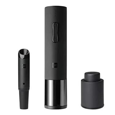 Imagem de Liusj JUnst Abridor automático de garrafas de vinho tinto tampa tampa decantador elétrico saca-rolhas cortador de folha ferramenta de cortiça, para vinho tinto e branco multi-inteligente dispersão