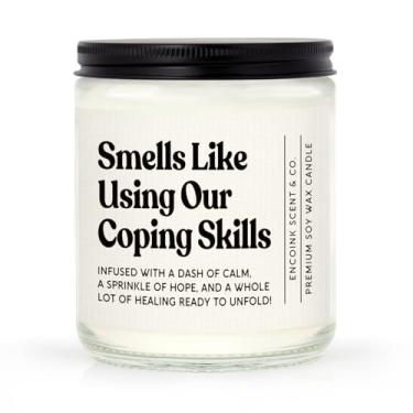 Imagem de Encoink Presentes de terapeutas para mulheres e homens, presentes para conselheiros escolares, assistentes sociais, psicólogos, saúde mental, vela engraçada para alívio do estresse, cura, suporte