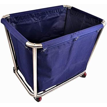 Imagem de Prateleira de carros móveis cesto para roupa cesto para roupa carro para roupa com rodas carro colecionador classificador de roupa com rodas para limpeza de casa com bolsa removível/bege/super grande