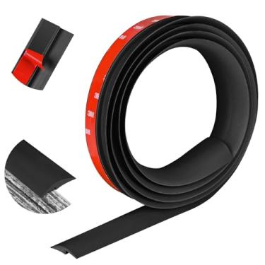 Imagem de ToLanbbt Tira de transição de piso de 1,5 m autoadesiva para azulejo tiras de acabamento de borda de piso, acabamento de revestimento de piso adequado para altura limite inferior a 5 mm (preto)