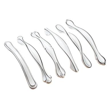 Imagem de Puxadores de armário pretos e brancos de liga de alumínio sólido puxadores de armário de cozinha puxadores de gaveta de móveis ferragens 2 peças (96 mm)