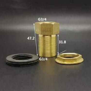 Imagem de Vários 1/5.1 cm 3/10.2 cm 2.5 cm macho latão tanque de água anteparo conector conector acoplador adaptador casa jardim buraco dreno (06-50 mm)