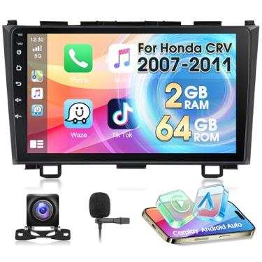 Imagem de Motorsi Leitor de MP5 estéreo automotivo para Honda CRV 2007-2011, rádio automotivo Apple Carplay Android com link espelhado, tela sensível ao toque de 23 cm com GPS, Bluetooth, WiFi, FM, Hi-Fi, Dual