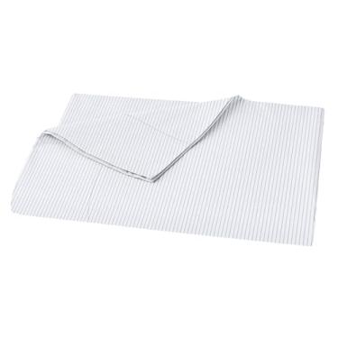Imagem de Lane Linen Lençol de cima king size 100% algodão orgânico (274 x 264 cm) - Lençol de cima king super macio 100% algodão - Lençol de cama de algodão leve e durável - Azul cobalto listrado