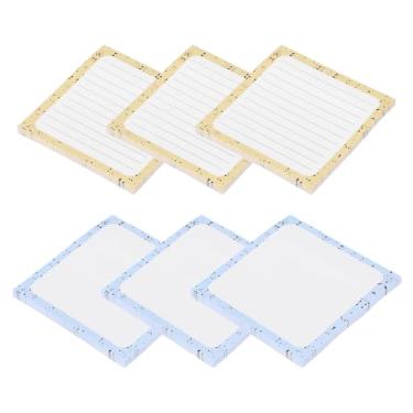 Imagem de PATIKIL Notas adesivas fofas, 7,5 x 7,5 cm, 6 blocos, 300 folhas, blocos autoadesivos post-its com linhas para sala de aula, escritório, suprimentos essenciais, azul creme/amarelo creme