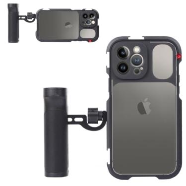 Imagem de Gaiola de vídeo para celular portátil para iPhone 13 Pro Max, alça lateral de liberação rápida para gravação de vídeo/YouTube/transmissão ao vivo/Vlog