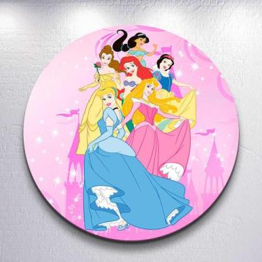 Imagem de Capas Painel Festa Infantil Menina Princesas Painel Redondo Grande ou 