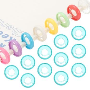 Imagem de Discos de encadernação redondos de plástico de 28 mm de 2,8 cm, 22 peças de discos de expansão de disco, caneta inserível, anéis redondos para fichário para agenda de caderno DIY, verde claro