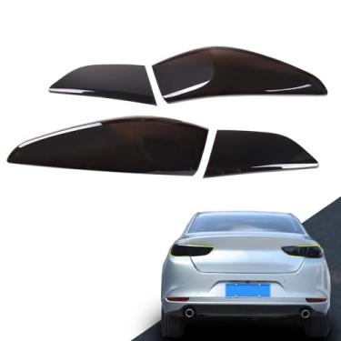 Imagem de Capa de luz traseira traseira para carro, acessórios externos compatíveis com Mazda 3 Axela 2020 2021 neblina de freio de corrida reversa, conjunto de lâmpada traseira e sequencial conjunto de 4