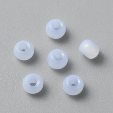 Imagem de 300 peças de contas de lampwork feitas à mão Rondelle contas espaçadoras de vidro para pulseira faça você mesmo, colar, brinco, fabricação de joias, azul centáurea, 4 x 2,5 mm, orifício: 1 mm