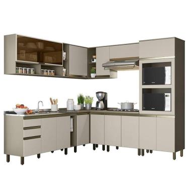 Imagem de Cozinha Completa De Canto 11 Peças Connect Duna-cristal Torre Quente 2 Fornos - Móveis Henn Duna-cristal