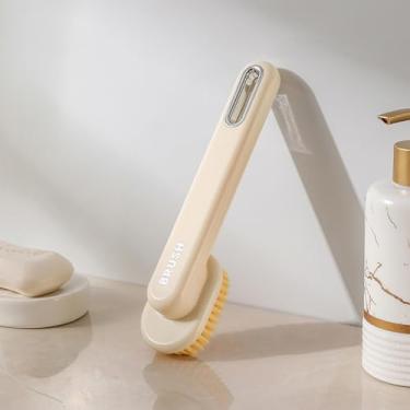 Imagem de Escova de lavanderia escova de limpeza de sapatos escovas de limpeza doméstica para manchas, escova de limpeza com aderência confortável, amarela