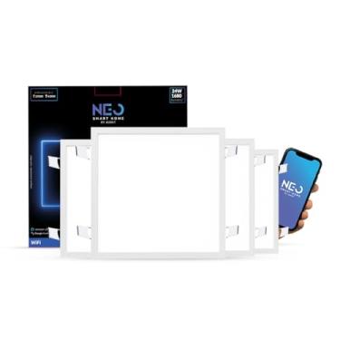 Imagem de Avant Neo Kit 4 Painel Plafon LED Smart Wi-Fi Quadrado de Embutir 24W 30x30 Bivolt, CCT (2700K-6500K), Compatível com Alexa, Google Home Tuya
