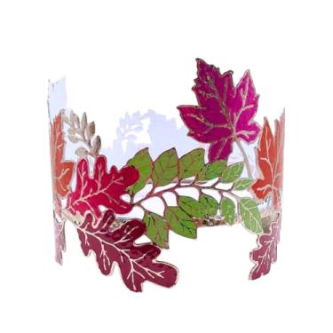 Imagem de Bath & Body Works Suporte de vela de 3 pavios para guirlanda de folhas de outono com design de decoração de casa