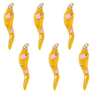 Imagem de Spritewelry Pingentes de mini pimentas e pimentas, mini pingentes de pimenta, pingente de cornicello de chifre italiano esmaltado para pulseira, brinco, colar, chaveiro, artesanato DIY, Metal não