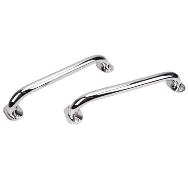 Imagem de Keenso Barras de Apoio, 2 Peças de Corrimão de Alça de Barco, Tubo Redondo Resistente de Aço Inoxidável Polido de 12 Polegadas Com Flange e Pino para Carro de Caminhão e Iate de Barco