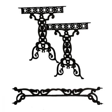 Imagem de Kit Par Pé De Mesa E Trava Vila Rica Em Ferro Fundido N01