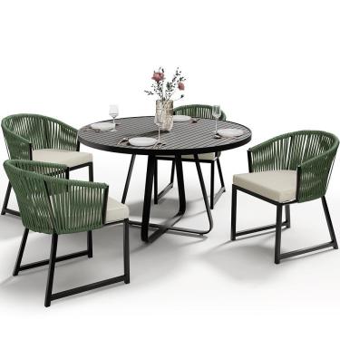 Imagem de Kit Mesa Wine E 4 Cadeiras Área Externa Bethari D04 Verde