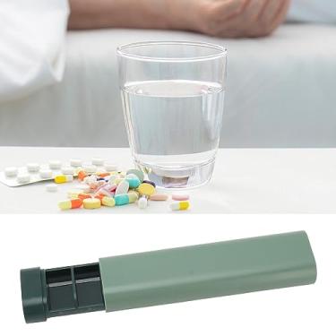 Imagem de Caixa organizadora portátil de 7 dias, mini recipiente para suplementos vitamínicos, 7 compartimentos, tamanho de viagem com cores vibrantes, ideal para um estilo de vida (verde)
