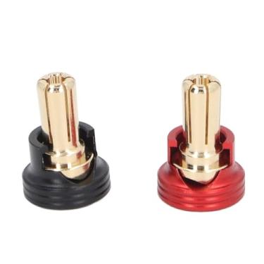 Imagem de Estink RC Bateria Dissipador Plugs, 2Pcs Alumínio Alloy & Copper RC Dissipador Banana Plug Conector Apertos de Montagem para 1/10 RC Car Truck Crawler Carros Bateria Com Fácil (5mm)