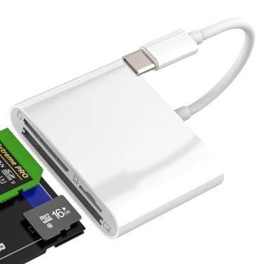 Imagem de Adaptador de câmera digital para iPhone 17 16 15 Pro Max (3 em 1) USB C para leitor de cartão Micro SD TF CF fêmea Memory Stick Android Compact Data Transfer para Apple para iPad, compatível com