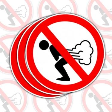 Imagem de 3 peças adesivos de vinil com sinal de gás proibido engraçado para banheiro, escritório ou carro, adesivos cortados à prova d'água para laptop, garrafa de água, telefone