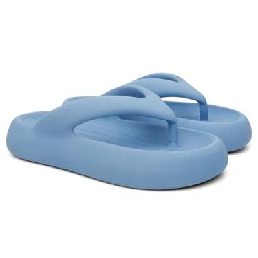 Imagem de Chinelo Nuvem Anatômico Feminino | Design Ultraleve e Confortável | Ideal para Casa e Pós-Treino | Tamanhos 33-40(CLOUD - AZUL CELESTE,35)