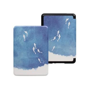 Imagem de Akacy Capa com padrão pintado para Kindle Paperwhite de 6,0 polegadas 10ª geração lançada em 2018 (Modelo: PQ94WIF) Capa protetora de couro PU com função auto despertar/hibernar/à prova d'água (22)