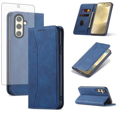 Imagem de Asuwish Capa carteira flip para celular Samsung Galaxy S24 FE 5G com protetor de tela de vidro temperado, fecho magnético, capa fólio, compartimento para cartão de crédito, suporte para celular S 24