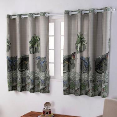 Imagem de Cortina Juvenil Boy Estampada 2,00m Largura X 1,50m Altura - Dinossauro - 100% Poliéster