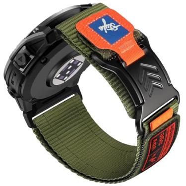Imagem de GEAK Pulseira de relógio esportivo de nylon compatível com Fenix 8 51 mm/7X/7X Pro/6X/6X Pro/5X/5X Plus/Tactix 7 Pro/Delta/Quatix 6X/5X/Descent MK1/MK2, Instinct 2X, pulseira de relógio esportivo de