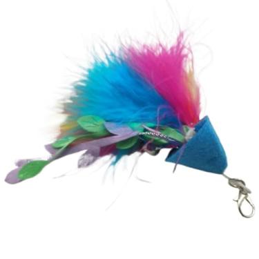 Imagem de Luzhengyang Recargas de varinha Feather Cat Teaser – Cabeças inspiradas em pássaros naturais, acessórios de brinquedo de gato para brincadeiras interativas (pacote com 5) (Pena Tricolor Catnip R)