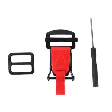 Imagem de Ysyqkn Kit de Substituição de Fivela de Liberação Rápida para Capacetes. Fechos de Liberação Rápida. Fácil de Instalar. Adaptador para Jugular de Capacete, Vermelho