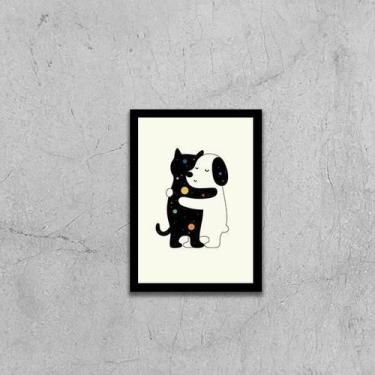 Imagem de Quadro Amigos Apesar Das Diferenças 45X34Cm Com Vidro Preta - Quadros 