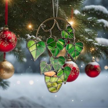 Imagem de Enfeites de Natal para pendurar em cristal, enfeites de árvore de Natal feitos à mão, decoração de carro e casa - presentes de Natal, decoração de artesanato em acrílico, ideias de troca de presentes