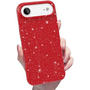 Imagem de Finyosee Capa brilhante para iPhone 17 Air, linda capa de silicone brilhante brilhante brilhante fina e brilhante, capa protetora de borracha gel de TPU macio para mulheres e meninas de 6,5 polegadas