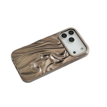 Imagem de Capa de celular luxuosa com textura amassada para iPhone 17 Air, 17, 16e, 15, 14 Plus, 13, 12, 11 Pro Max, cor sólida fosca, marrom, para iPhone 16e