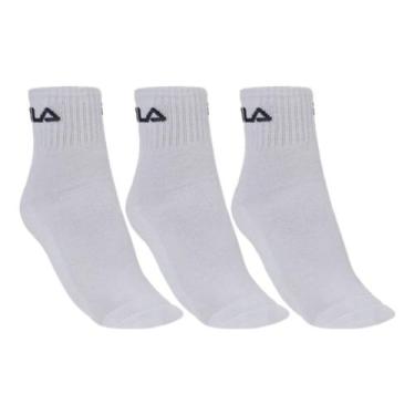 Imagem de Kit 3 Pares De Meia Fila Unissex Cano Médio Mescla Ou Branca, Branco, 