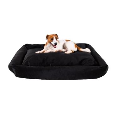 Imagem de Cama Pet Extra Grande Impermeável 100X70/70 * 50cm Cachorro e Gato Lavável Com Zipér Anti-friagem(MEDIA 70X50,PRETO LISO)