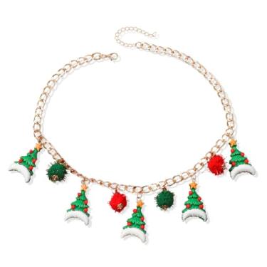 Imagem de Peraca Cris Colar de Natal para mulheres, árvore de Natal, Papai Noel, pingente de sino, joia de presente, Metal, Sem Pedra Preciosa