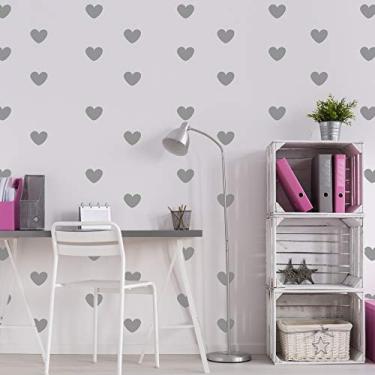 Imagem de Adesivo de Parede Infantil Corações Prata 55un