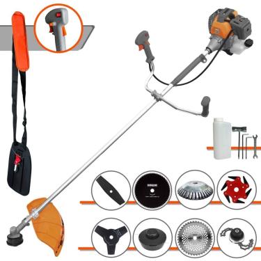 Imagem de Cortador de Grama Completa À Gasolina Tekna RL430P 2 Tempos 43cc 1,7HP Alta Performance Roçadeira Com Carretel de Nylon e Kit de 7 Opções de Corte