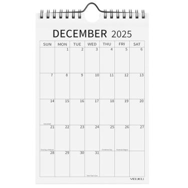 Imagem de Yibukiu Calendário de parede pequeno 2025-2027, 24 meses vertical 15 x 23 cm, calendário suspenso de julho de 2025 a junho de 2027, mini agenda mensal para mesa de parede