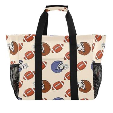 Imagem de Wassud Capacetes e bolas de futebol, sacolas de supermercado, reutilizáveis, grande, impermeável, organizador de lona para praia, piquenique, lavanderia, viagem