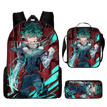 Imagem de Conjunto de mochilas My Heros Academias Midoriyas Izukus para crianças