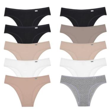 Imagem de Kit 10 Calcinhas DelRio Biquíni Cotton 512422, Sortido k3, G