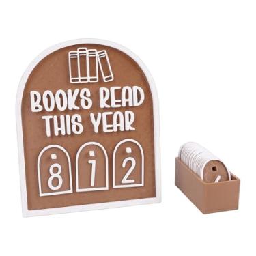 Imagem de Fockety Sinal de Rastreador de Livro Personalizado, Livros Lidos Este Ano, Contador de Livros, Leitura de Contador, Decoração de Estante para Estudo, Escritório, Sala de Aula, Canto de