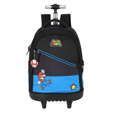 Imagem de Mochila Rodinhas Grande Menino Bolsa Reforçada Super Mario-Unissex